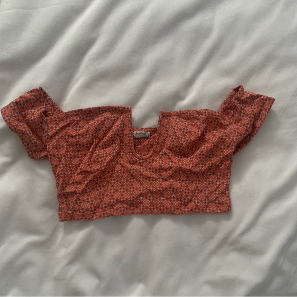 Intimately FP red Floral Bra Crop Top - Picture 2 of 5